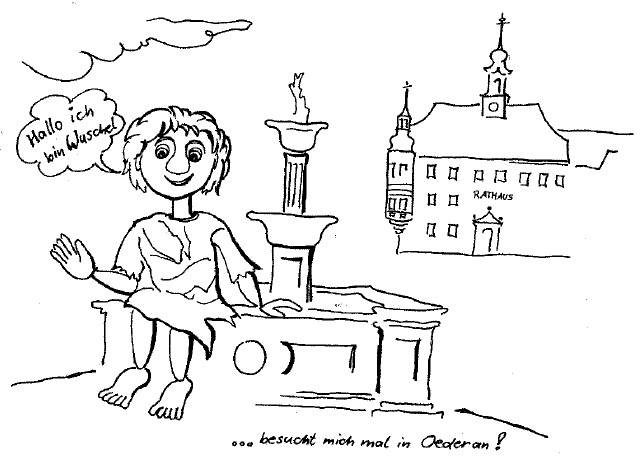 Wuschel vor dem Rathaus